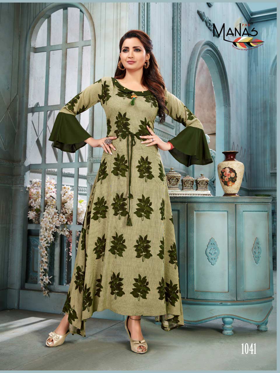 Manas Bhakti Vol 6 Long Flair Rayon Printed Gown Manas Bhakti Vol 6 Long Flair Rayon Printed Gown